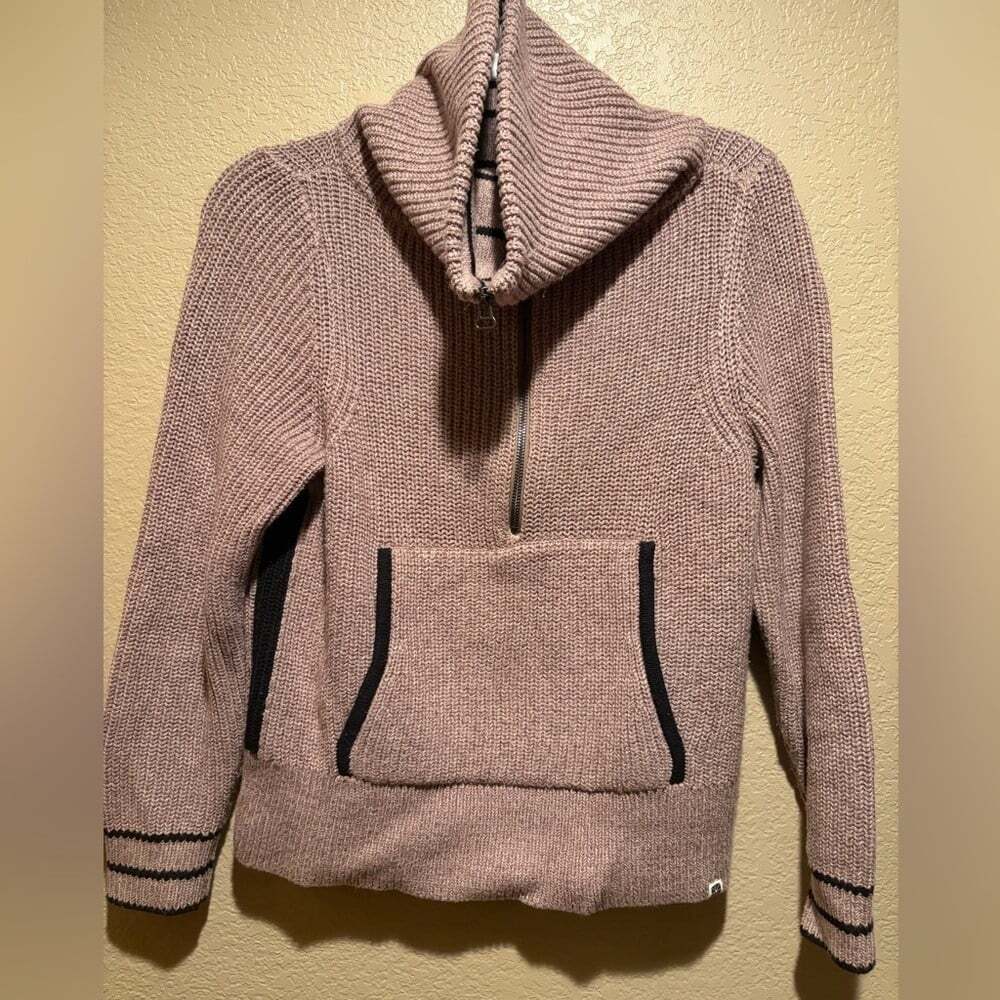 NIC+ZOE Mauve Thick Knit Quarter Zip Sweater Size XS NWOT